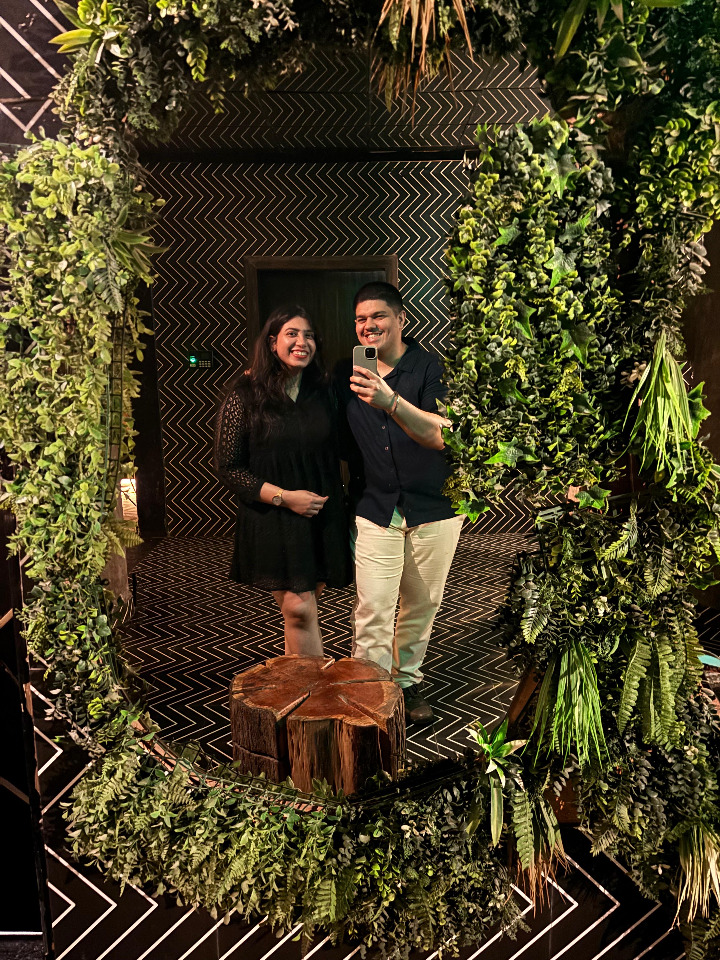 Rajat Kapoor and Sharon Gwal at a plant-wall installation